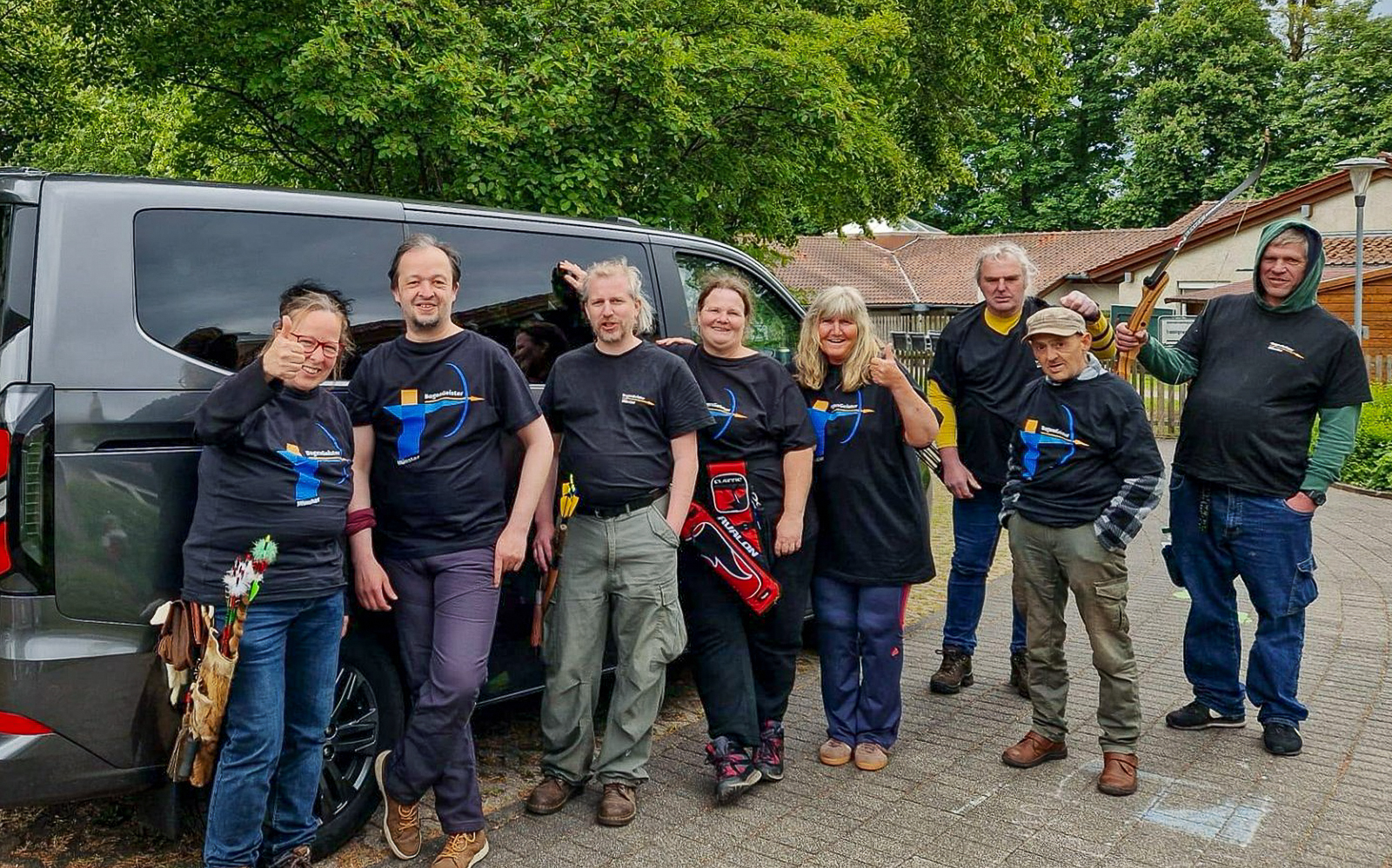 Teilnehmende des PSZ am Bathildisheimer Waldsaga Bogenschützen Turnierwochenende